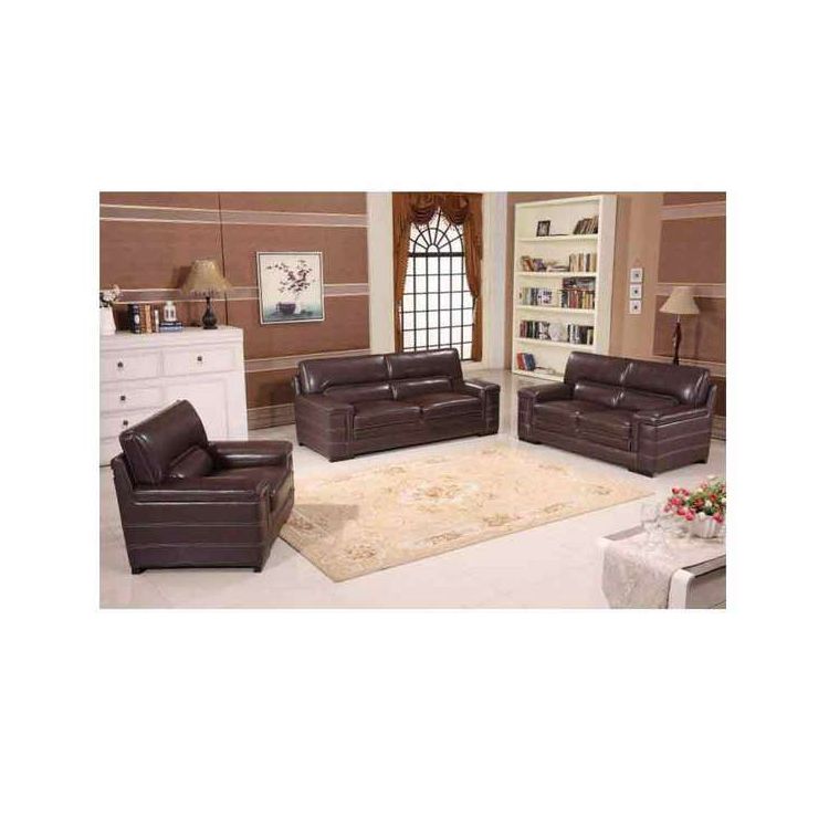 Salon - Victoria - Cuir synthétique de haute densite - 6 places - Noir/Marron/Beige - 1 Mois|Glotelho