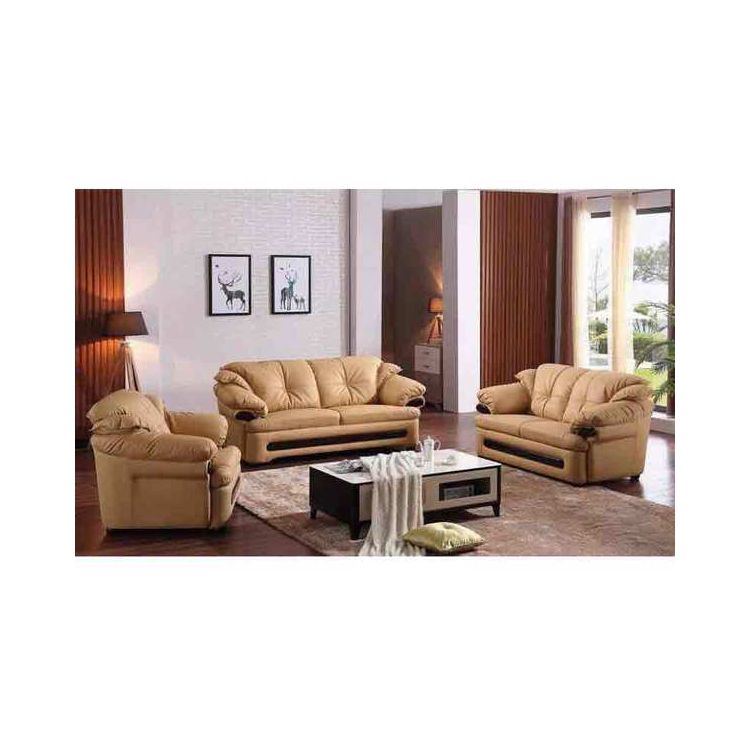 Salon - JOHN - Cuir bovin - 6 places - Jaune - 1 Mois|Glotelho