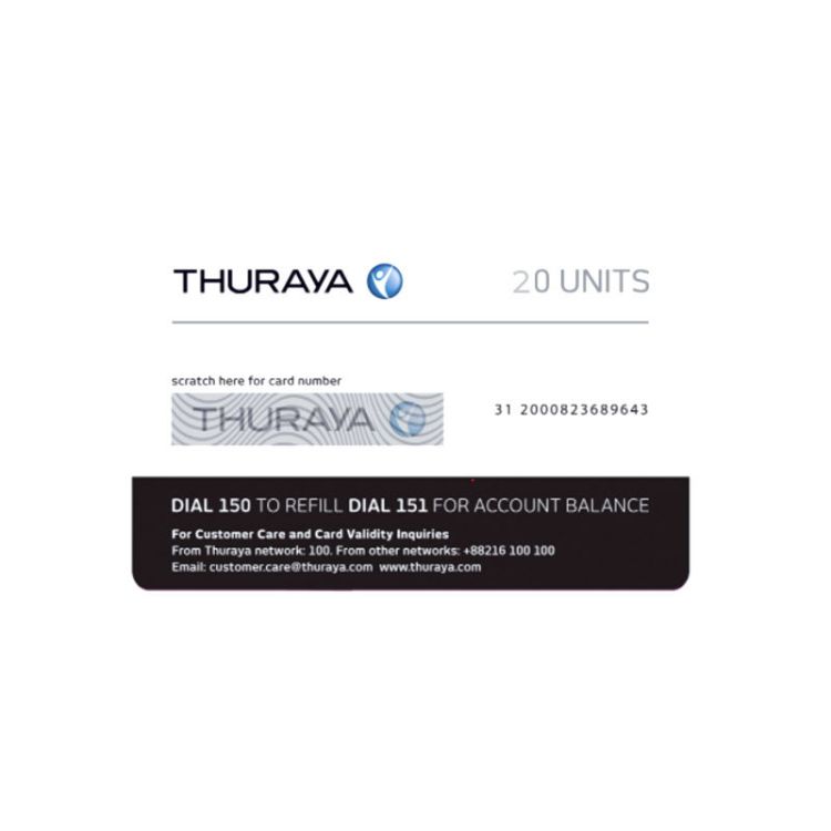 VenteAchat - Crédit THURAYA - 20 Unités | Glotelho Cameroun