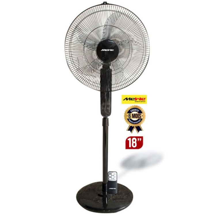 Ventilateur sur pied MEWE 16 Pouces, 65W, avec télécommande en vente sur Glotelho.