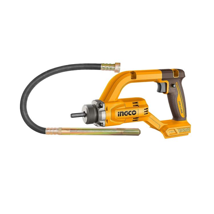 Vibrateur à Béton Sans Fil 20V INGCO CCVLI2025021 - Aiguille 35mm Longueur 1.2m - 2500 tr/min - 2 Batteries + Chargeur Inclus - Neuf - Garantie 6 mois