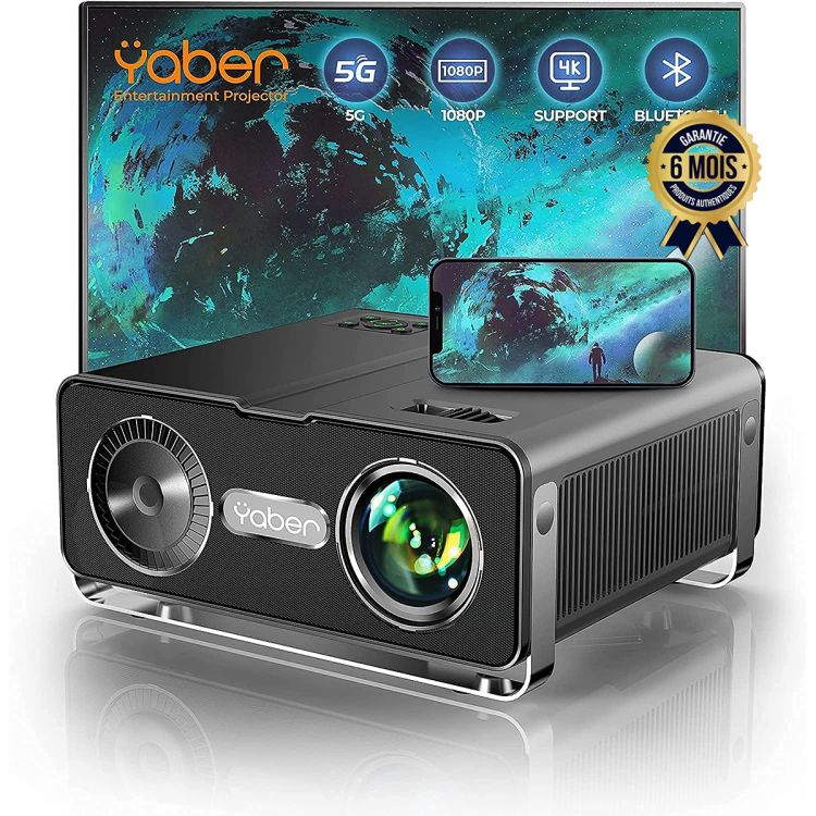 Two-way video projector price in fcfa - Yaber V10 - 8500 Lumens - 5G WiFi, Bluetooth 5.0 - 4K and PPT| Glotelho Cameroon