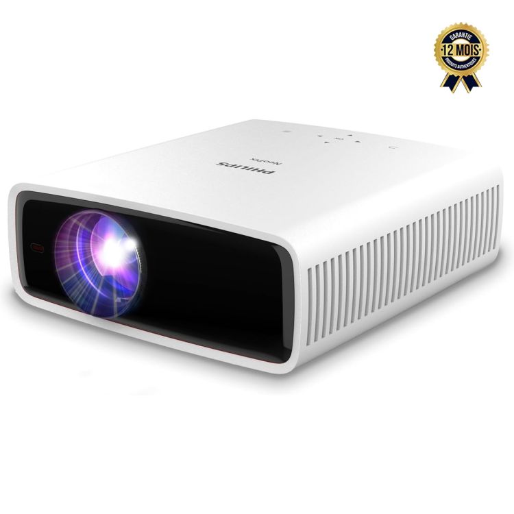 Vidéoprojecteur LED Portable - Philips NeoPix 550 Smart – Full HD 1080p – Luminosité 500 ANSI lumens – Écran jusqu’à 100" – Système LuminOS avec Netflix/Disney+ – Audio stéréo 2×7 W – Wi‑Fi bi‑bande & Bluetooth – LED 30 000 h – Garantie 12 mois