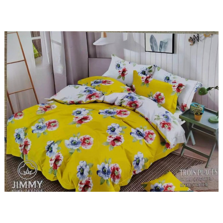 Drap - JIMMY - 240x260 cm - 2 draps - 2 Taies D'oreiller - 3 places - 100% coton | Glotelho Cameroun