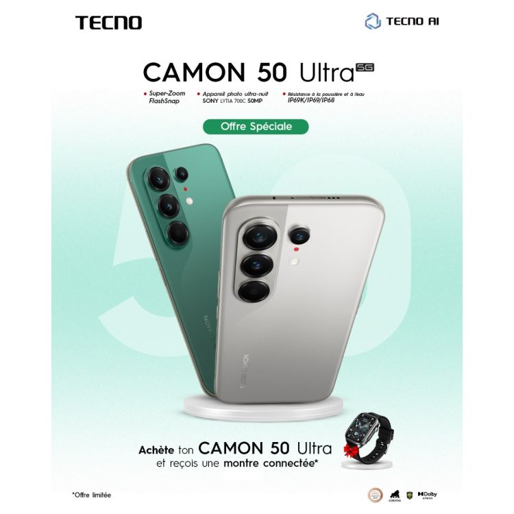 Tecno Camon 50 Ultra 5G avec cadeau.
