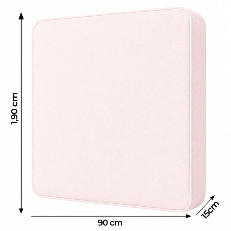 Matelas Ordinaire LUNA- 1 place - 90x190x15 cm, revêtement rose