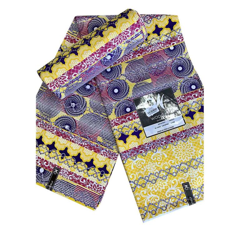 Woodin - Tissu pagne 6 yard - 100% Coton - multicolore | Glotelho Cameroun