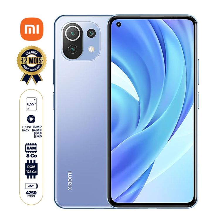 Xiaomi Mi 11 Lite - 6.55 pouces - 128Go/8Go Ram - 64+8+5 MP 4K/16MP - 4250mAh - Dual sim - 12 mois| Glotelho Cameroun