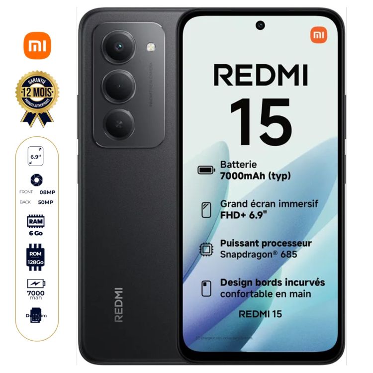 Xiaomi Redmi 15 4G - 128 Go chez Glotelho