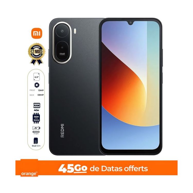 Xiaomi Redmi A7 Pro - 64 Go - 4Go RAM - 6.9" - 2 Nano SIM - 13 MP/8 MP - 6000mAh - Garantie 18 mois + 45GB de data Offert + Bouilloire Électrique - 2 Litres - ICONA