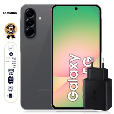 Samsung Galaxy A56 5G - 256 Go - 8Go RAM   + Boitier de recharge original Samsung Type-C 45W