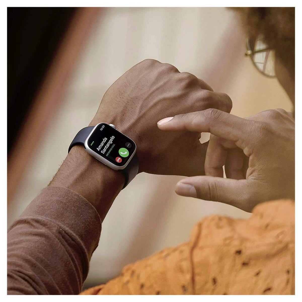 Apple Watch Séries 8 - Montre intelligente avec boîtier en aluminium minuit et bracelet sport minuit - S/M | Glotelho Cameroun