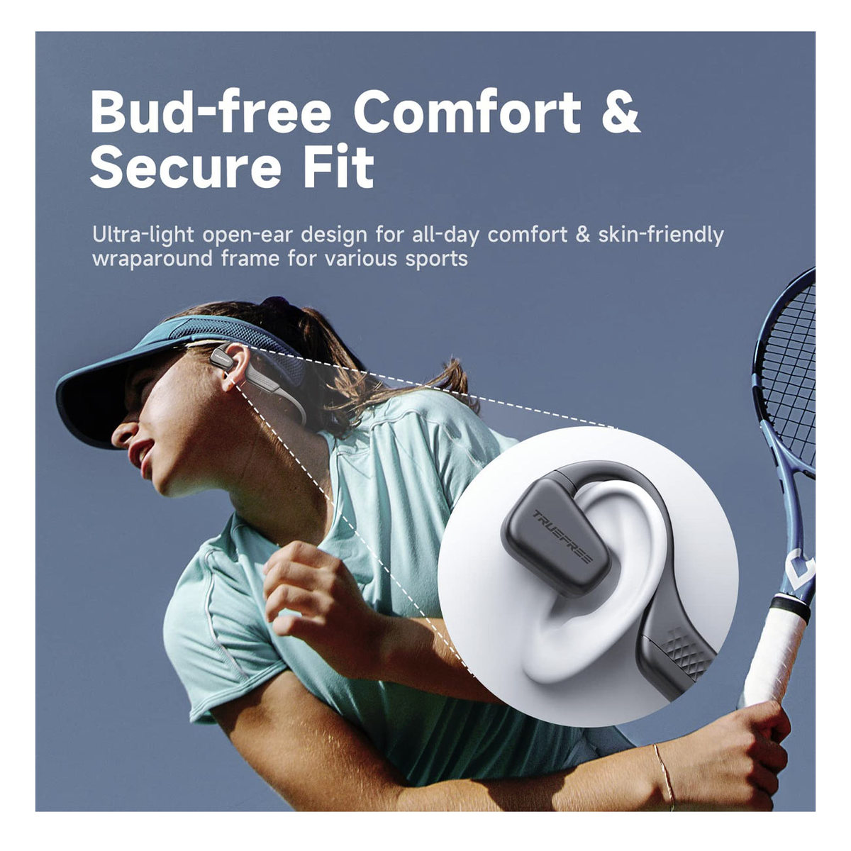 Casque sans fil à conduction aérienne - Truefree F1 - Avec micro-antibruit | Glotelho Cameroun | Glotelho Cameroun