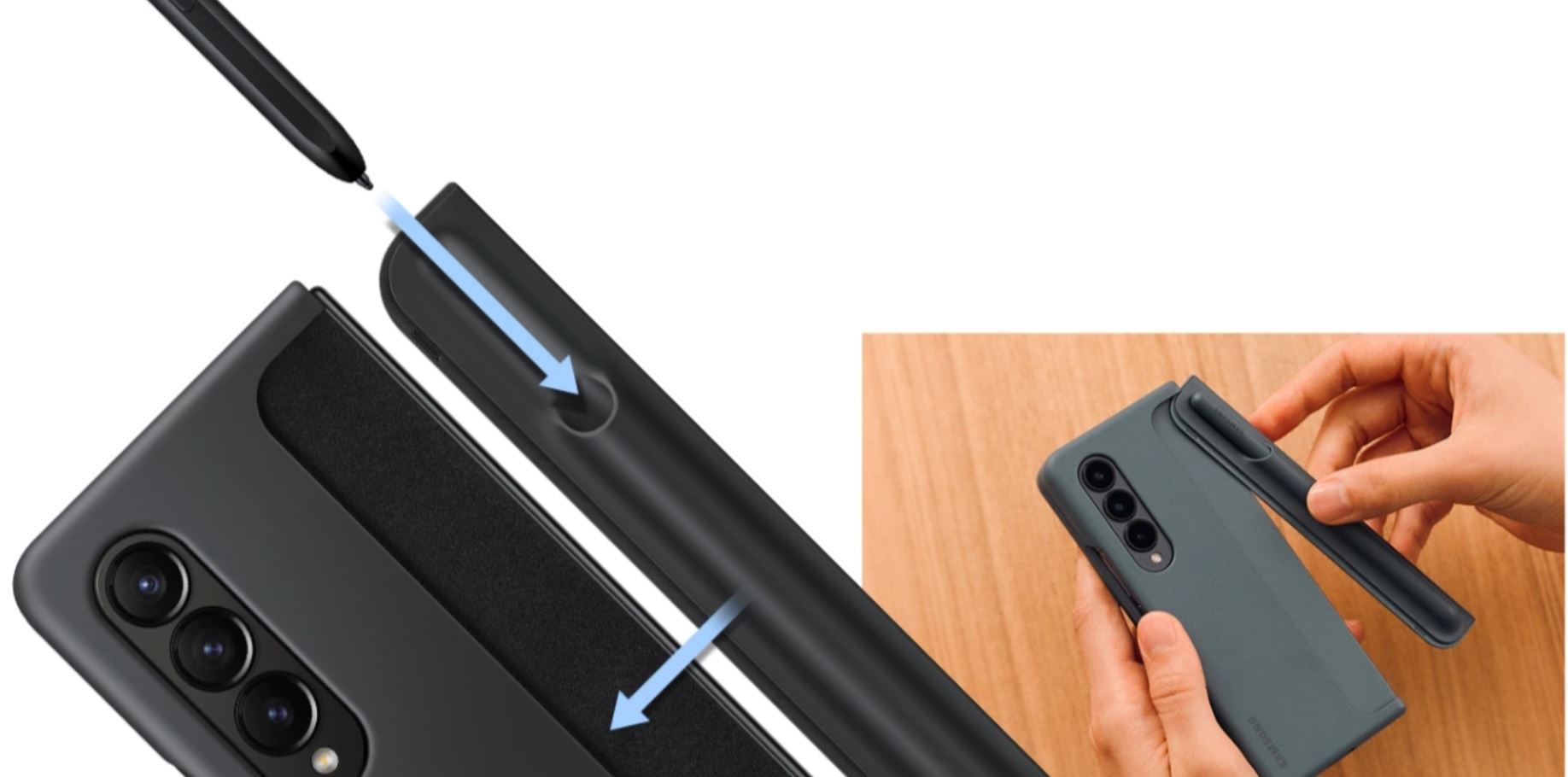  Pochette Samsung + Boitier de recharge (tête américaine) + S-Pen pour Samsung Galaxy Z fold 4