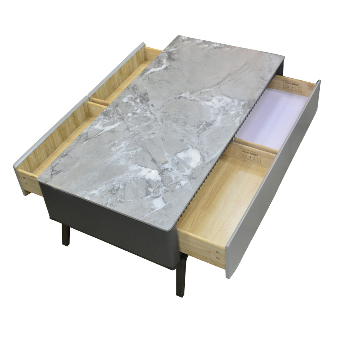 Table Basse – ES21059 - table en marbre avec 4 tiroirs  | Glotelho Cameroun